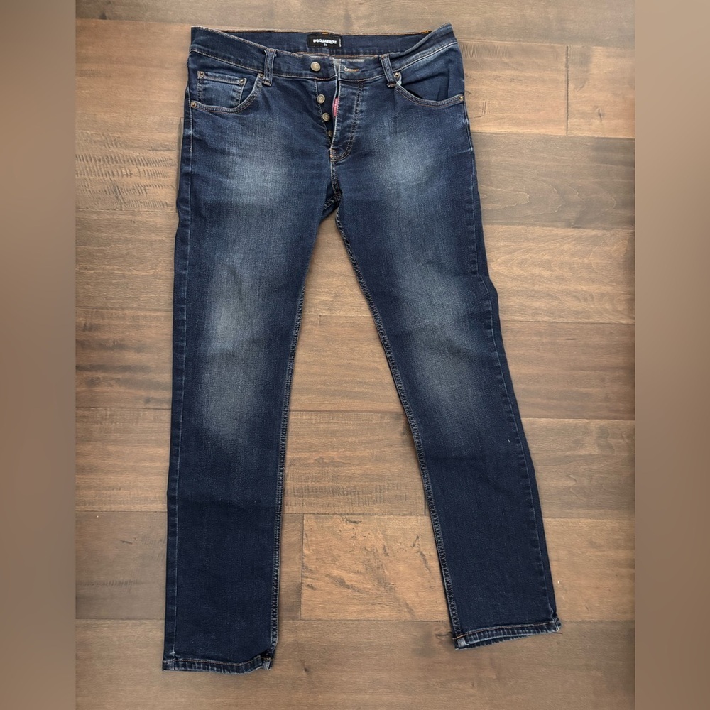 DSQUARED2 Dark Blue Slim Men's Denim Slight Distressing Sz 34 - Picture 4 of 11
